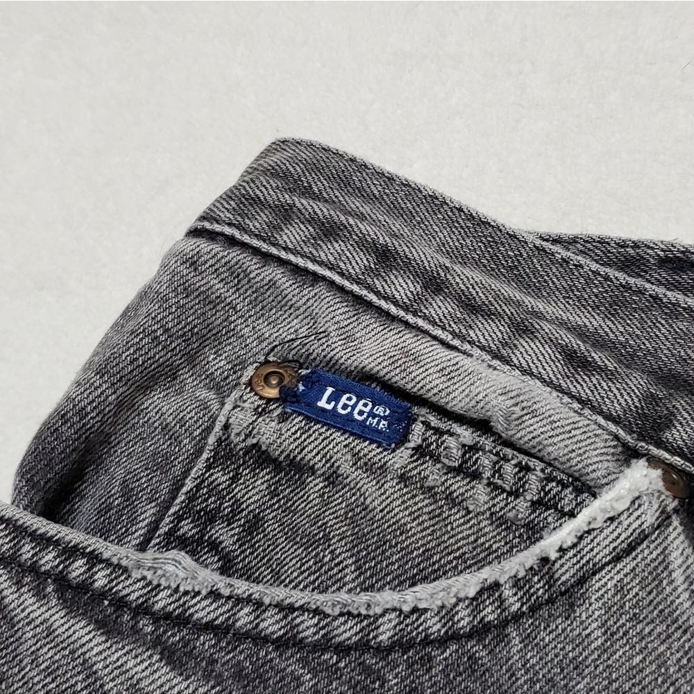 Vintage Black Distressed Lee Jeans Union Made Gru… - image 7